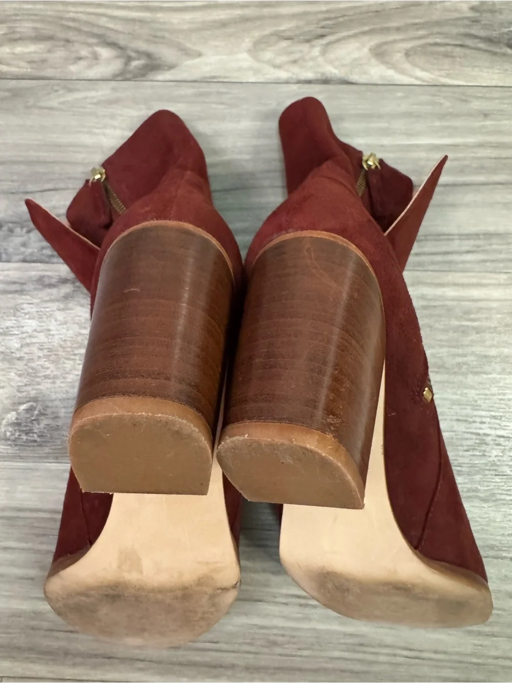 Free People Breakers Suede Blocked Heel Ankle Booties Size 7.5